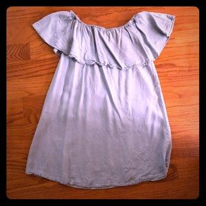 Light Blue Off the Shoulder Dress